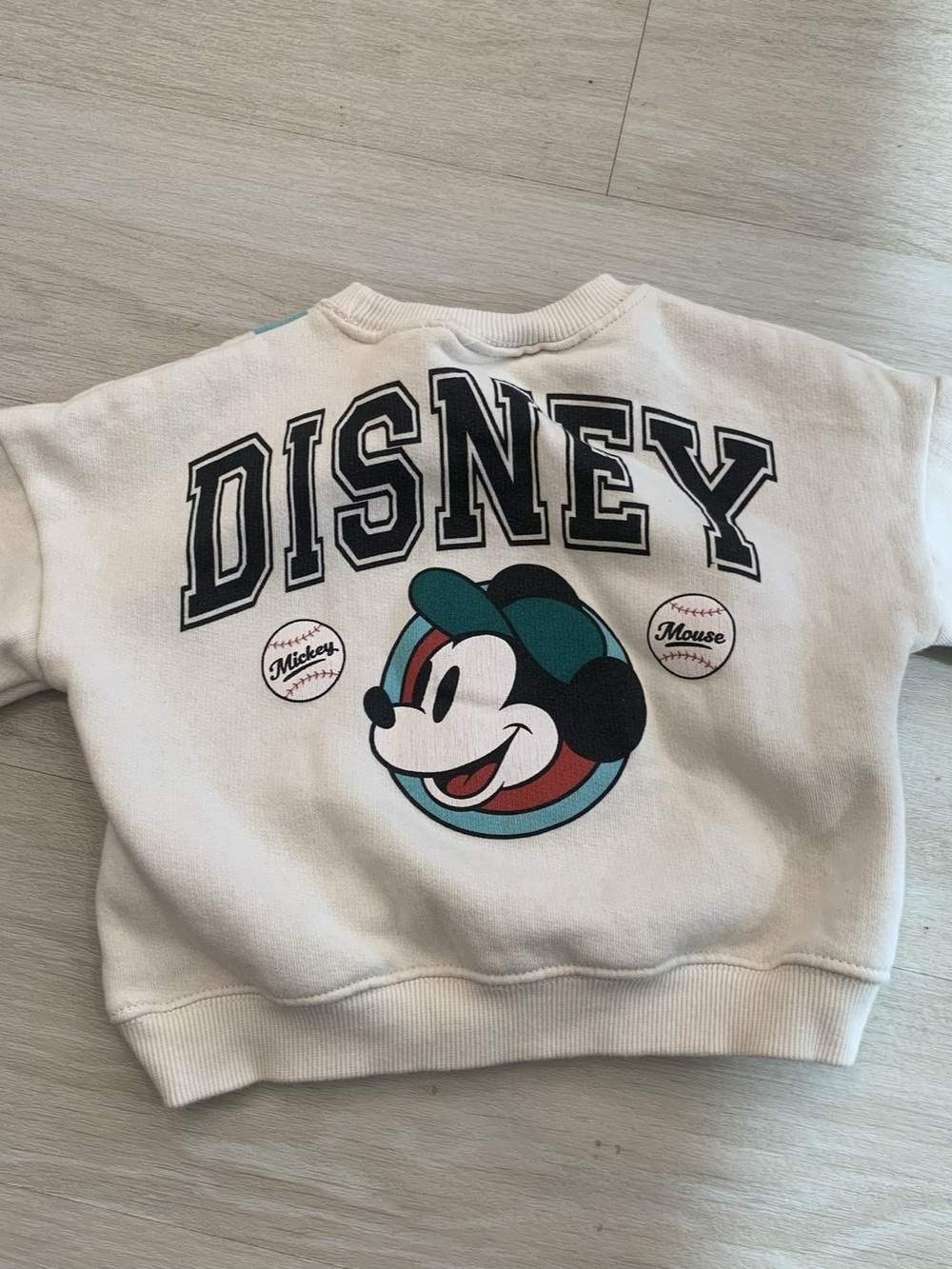Disney/Zara Mickey Mouse Sweatshirt Cream Baby 12-18M